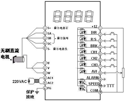 直流无刷驱动器接线图